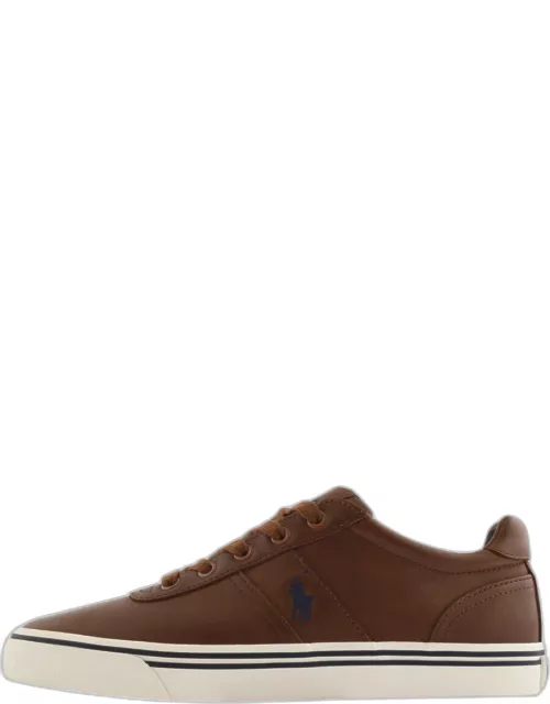 Ralph Lauren Hanford Leather Trainers Brown