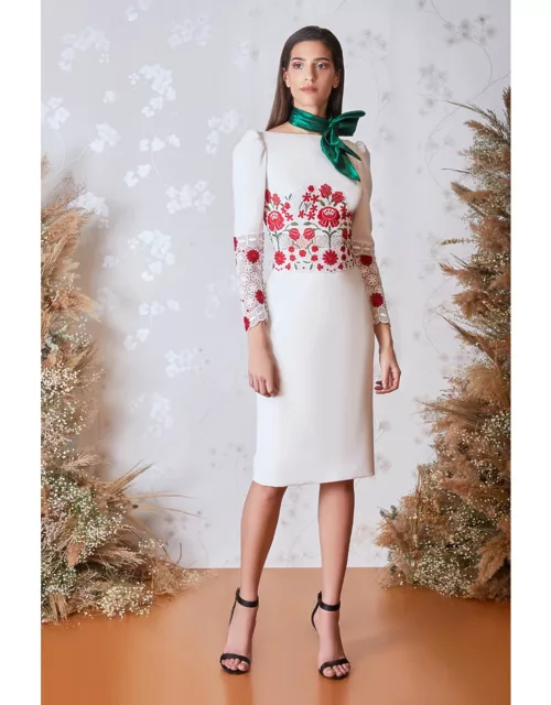 Gatti Nolli by Marwan Long Sleeve Floral Top and Skirt