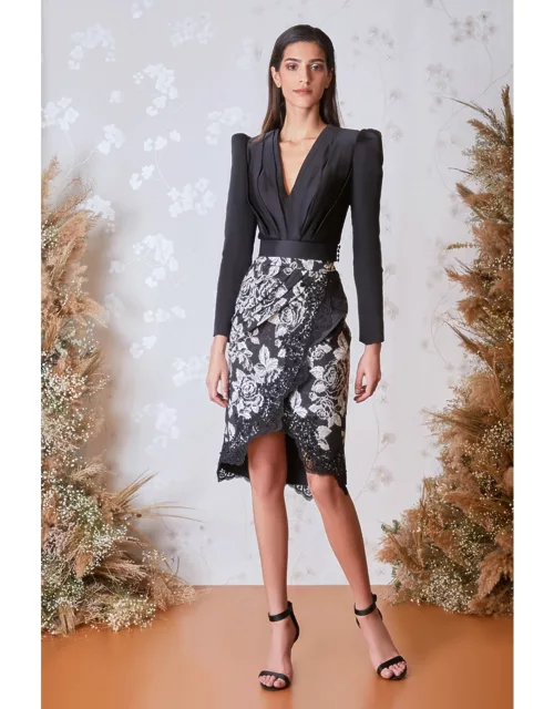 Gatti Nolli by Marwan Long Sleeve Top and Floral Skirt