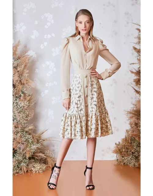 Gatti Nolli by Marwan Long Sleeved Top and Floral Skirt