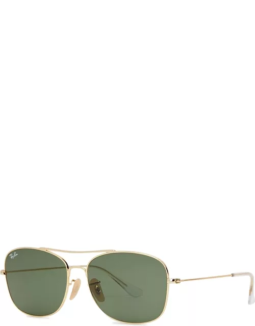 Ray-Ban Aviator Sunglasses, Sunglasses, Green, Metal, Acetate Arm