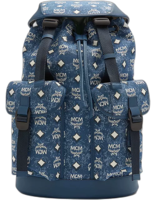 Men's Visetos Denim Drawstring Backpack
