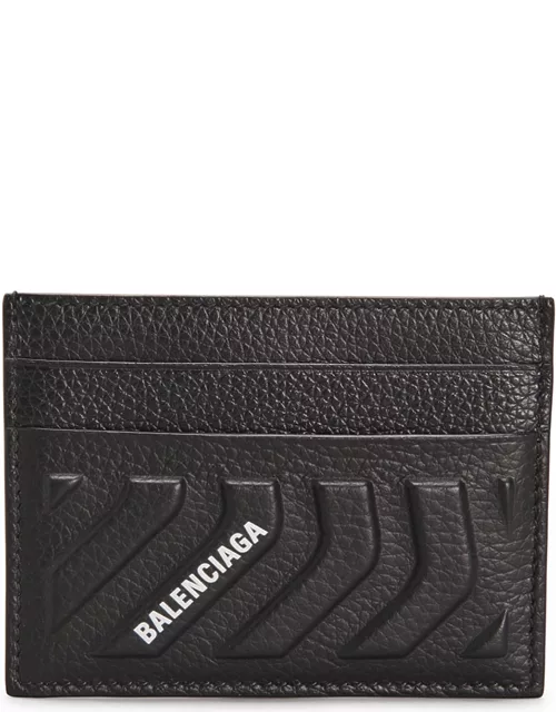 Men's Embossed Leather Logo Card Holder