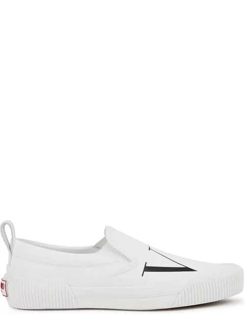 Valentino Vltn Canvas Skate Shoes - White And Black
