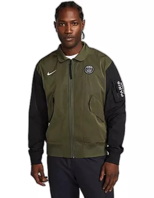 Men's Nike Paris Saint-Germain Unlined Full-Zip Bomber Jacket