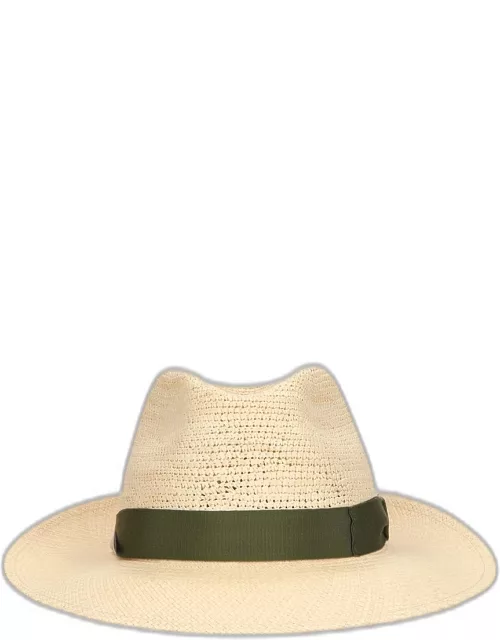 Men's Panama Large Brim Straw Fedora Hat