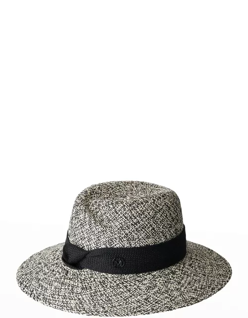 Virginie Ribbon Faux-Leather Fedora Hat