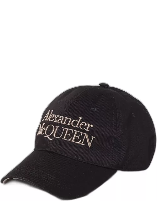 Alexander McQueen hat in cotton with embroidered logo