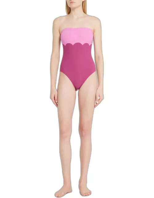 Estelle Strapless Two-Tone One-Piece Swimsuit