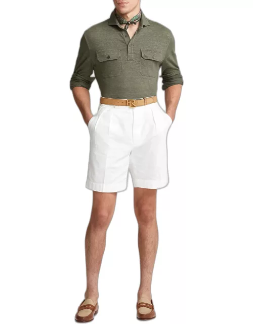 Men's Luxe Linen Polo Shirt