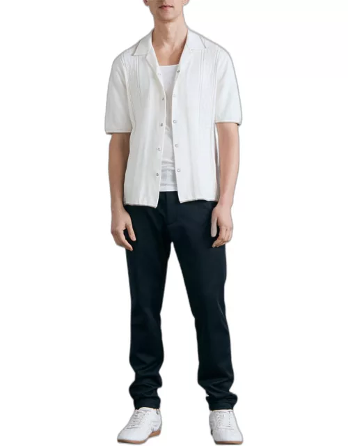 Men's Archer Geometric Knit Button-Down Shirt