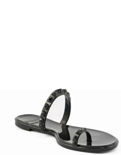 Maria Flat Jelly Sandals - Black