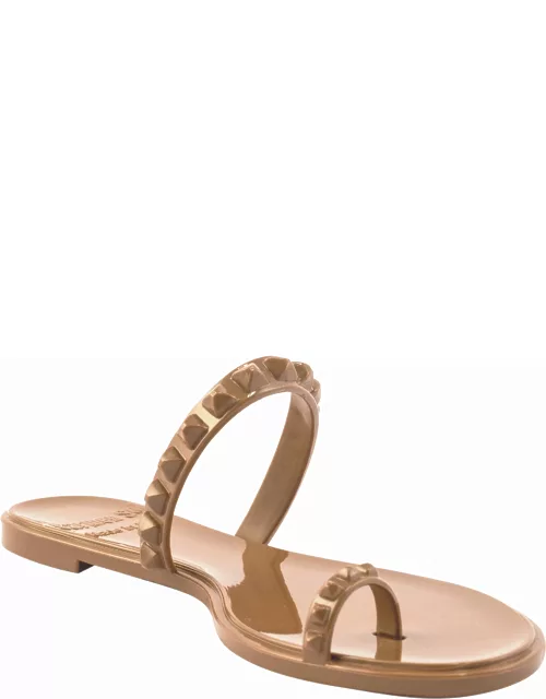 Maria Flat Jelly Sandals - Nude