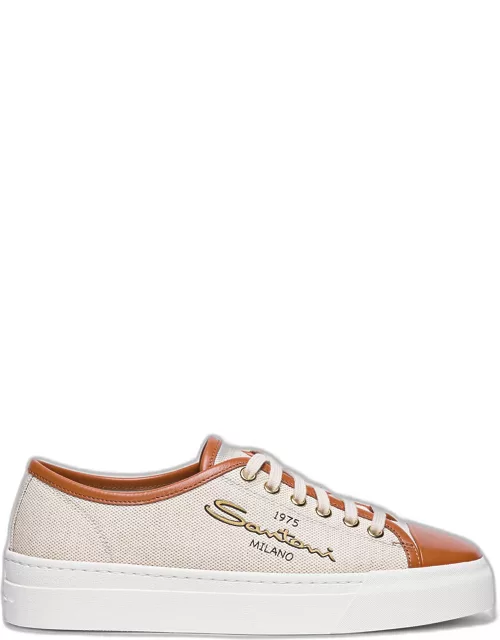 Men's Caelum Canvas and Leather Low-Top Sneaker