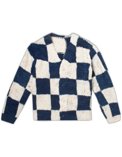 Men's Cotton Knit Squares Sweater