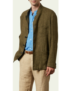 Men's Linen Military Jacket