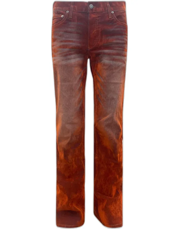 Men's Iridescent Velvet Stretch Flared Jean