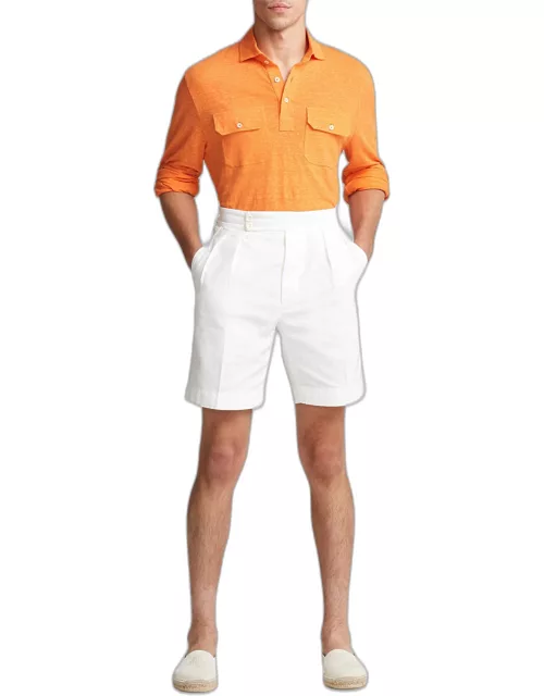 Men's Slim Fit Linen Jersey Polo Shirt
