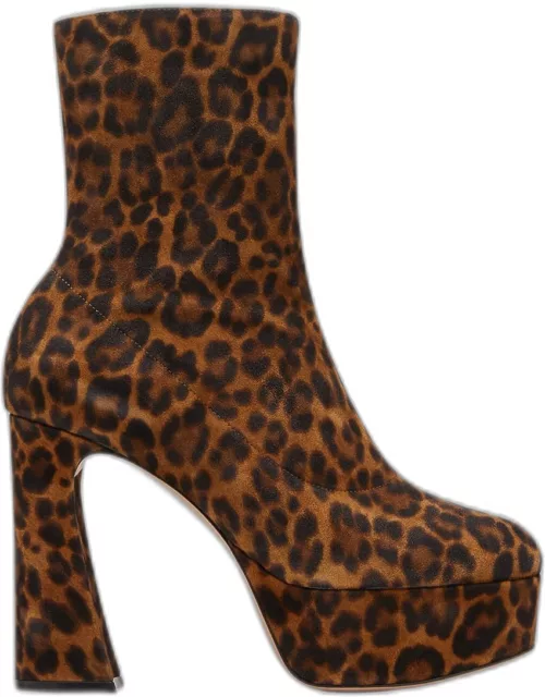 Leopard Block-Heel Platform Boot