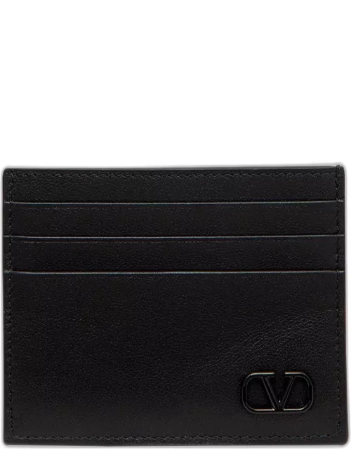 Men's Tonal V-Logo Leather Card Case
