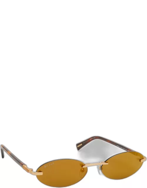 Texas Matt Oval Metal & Acetate Sunglasse