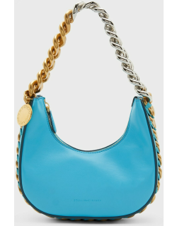 Two-Tone Chain Faux-Leather Shoulder Bag