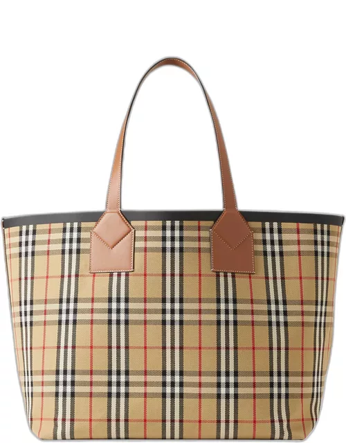 Heritage Large Check Canvas Tote Bag