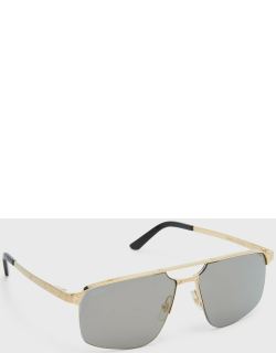 Men's Square Rimless Metal Sunglasse