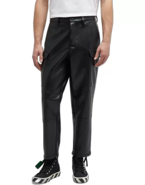 Men's Faux-Leather Cargo Pant