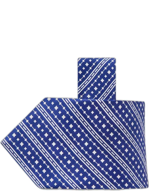 Men's Geometric Stripe-Print Silk Tie