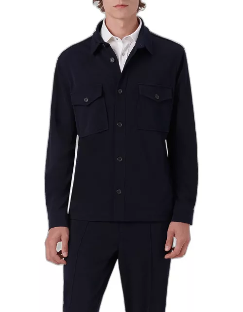 Men's Shirt Jacket with Chest Pocket