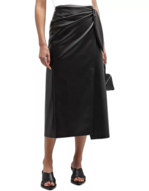 Amas Faux Leather Midi Skirt