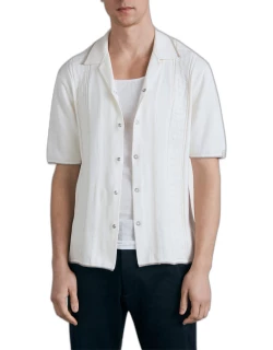 Men's Archer Geometric Knit Button-Down Shirt