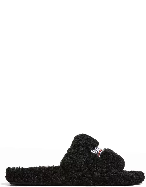 Men's Furry Logo Slide Sandal