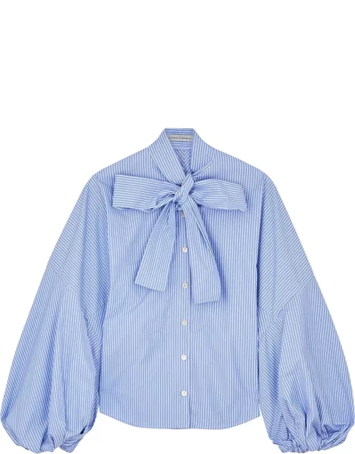 Palmer//harding Renew Striped Cotton-poplin Shirt - Blue