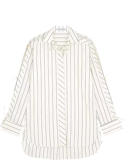 Palmer//harding Unite Striped Cut-out Cotton-poplin Shirt - Ivory