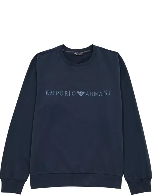 Armani Logo-print Cotton Sweatshirt - Navy