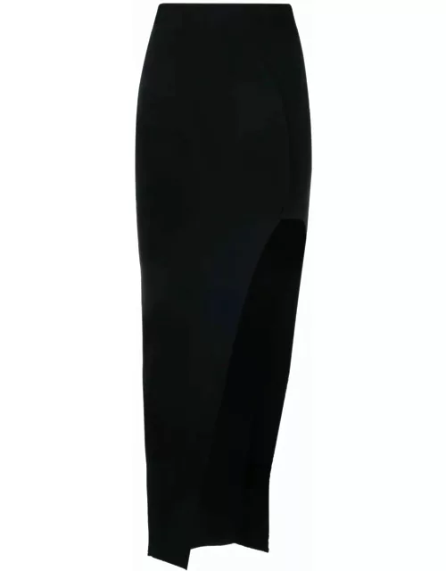Black long skirt with side slit