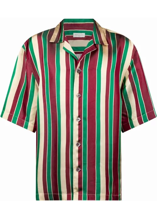 Multicoloured short-sleeved shirt with vertical stripe