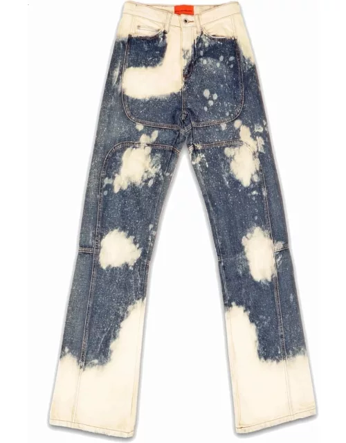 Bleached navy blue jean