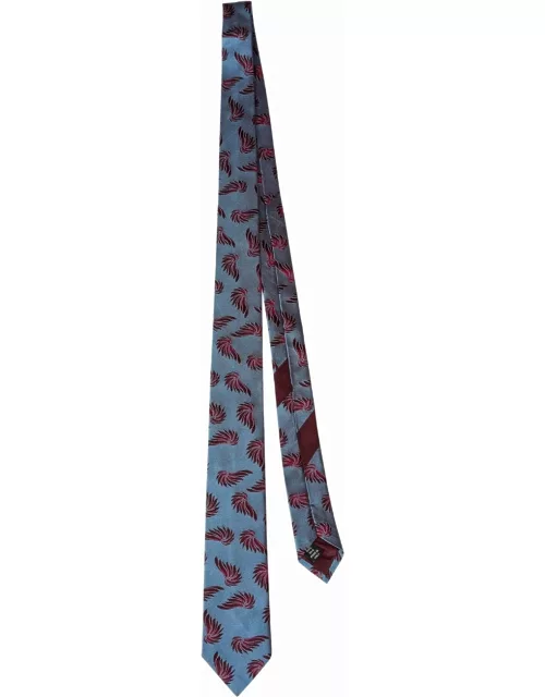 Light blue tie with floral print