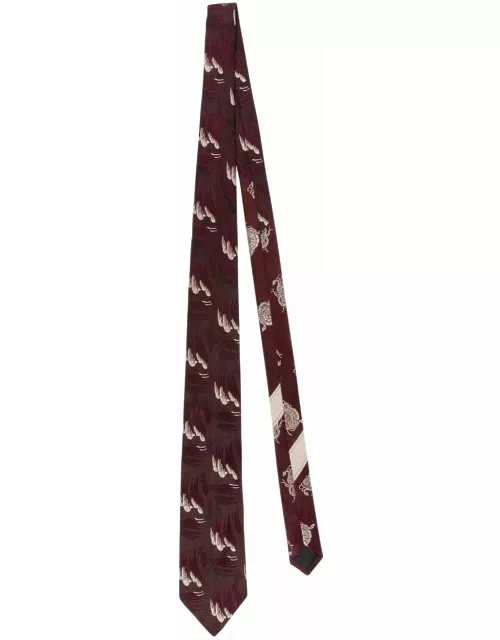 Bordeaux tie with abstract print