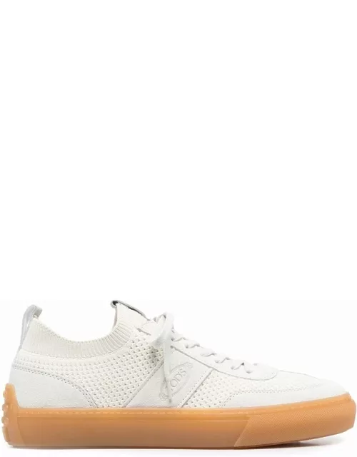 White fabric trainers with insert