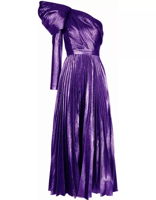 Sawyer metallic purple maxi-length dres