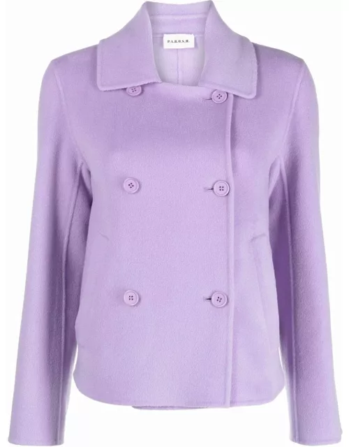 Lilac double-breasted short coat