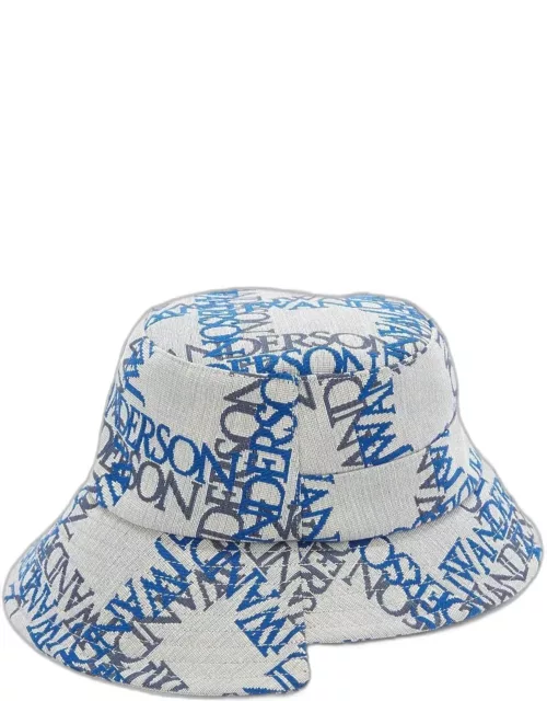 Bucket hat with multicoloured logo print