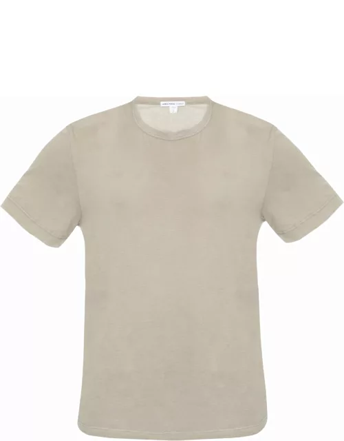 Sand-colored cotton t-shirt