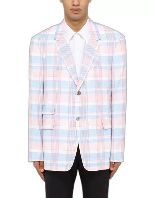Pink/blue/white check jacket