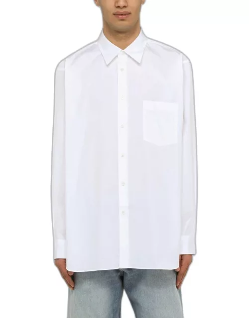 White wide poplin shirt