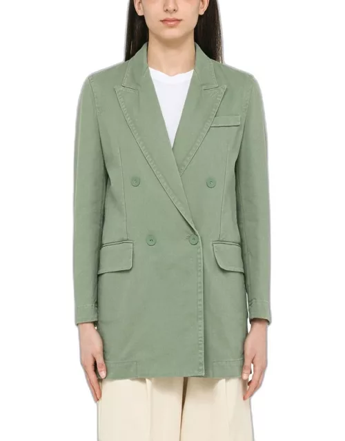 Sage cotton double-breasted jacket